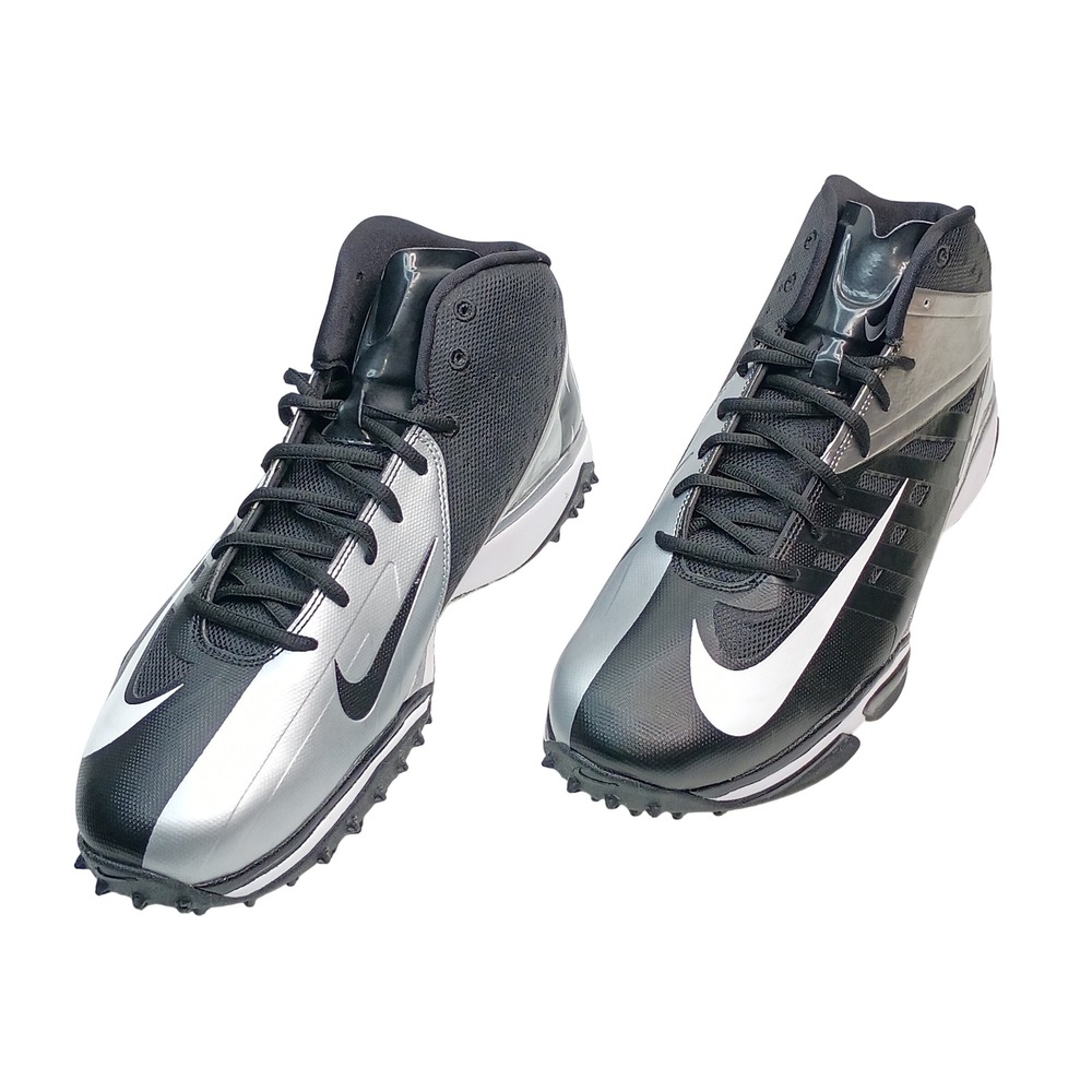 Nike Vapor Pro 3/4 Destroyer Turf Men 16 Black Silver Football Cleats 527879-010